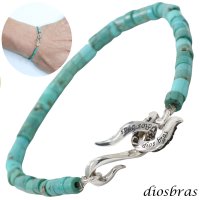 ターコイズ 馬蹄 ホースシュー フェザー ブレスレット ブレス メンズ ネイティブ  羽 ターコイズ オニキス シルバー９２５ チェーン さざれ石 メディスンホイール フェザー