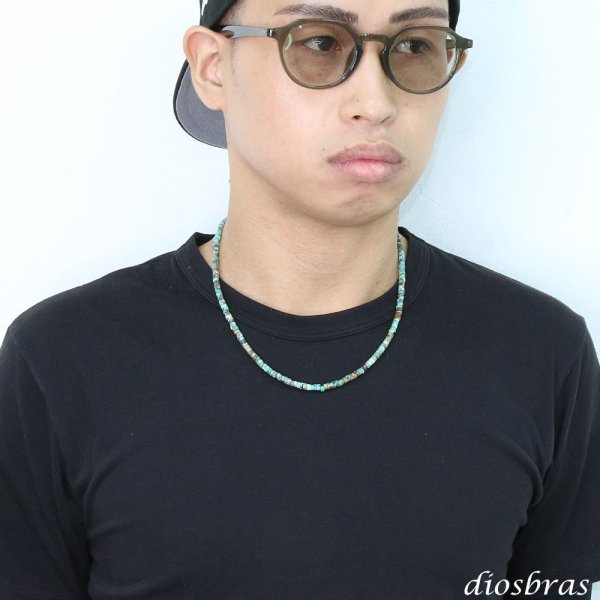 画像2: ターコイズ 馬蹄 ホースシュー フェザー ネックレス　チェーン 天然石 メンズ ネイティブ  羽 ターコイズ シルバー９２５ チェーン さざれ石 メディスンホイール フェザー