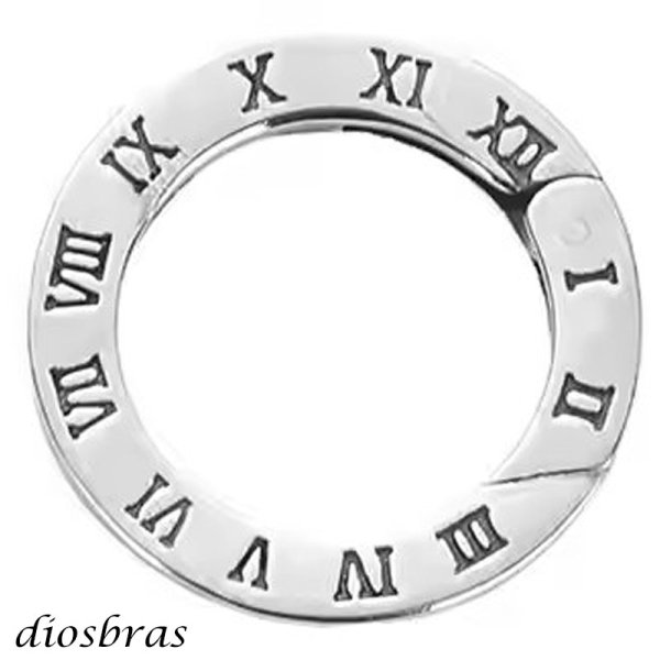 画像1: キーリング キーホルダーの接続に丸カン 丸型 カラビナ  ローマ数字 アトラス サークル  マルカン１個売り 極太ビーズ シルバー シルバー925 ビーズ アクセサリー ハンドメイド パーツ 線径2 3mm 直径17.5mm 内径12mm   メール便全国送料無料 (1)