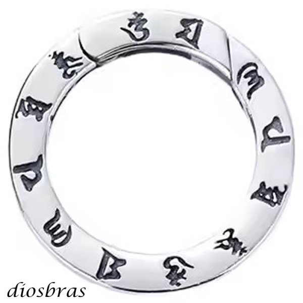 画像1: キーリング キーホルダーの接続に丸カン 丸型 カラビナ 梵字 サークル  マルカン１個売り 極太ビーズ シルバー シルバー925 ビーズ アクセサリー ハンドメイド パーツ 線径2 3mm 直径17mm 内径12mm   メール便全国送料無料