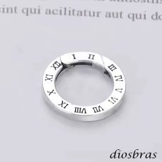 画像3: キーリング キーホルダーの接続に丸カン 丸型 カラビナ  ローマ数字 アトラス サークル  マルカン１個売り 極太ビーズ シルバー シルバー925 ビーズ アクセサリー ハンドメイド パーツ 線径2 3mm 直径17.5mm 内径12mm   メール便全国送料無料 (3)