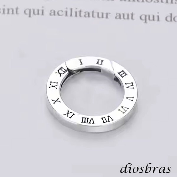 画像3: キーリング キーホルダーの接続に丸カン 丸型 カラビナ  ローマ数字 アトラス サークル  マルカン１個売り 極太ビーズ シルバー シルバー925 ビーズ アクセサリー ハンドメイド パーツ 線径2 3mm 直径17.5mm 内径12mm   メール便全国送料無料