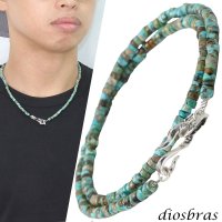 ターコイズ 馬蹄 ホースシュー フェザー ネックレス　チェーン 天然石 メンズ ネイティブ  羽 ターコイズ シルバー９２５ チェーン さざれ石 メディスンホイール フェザー