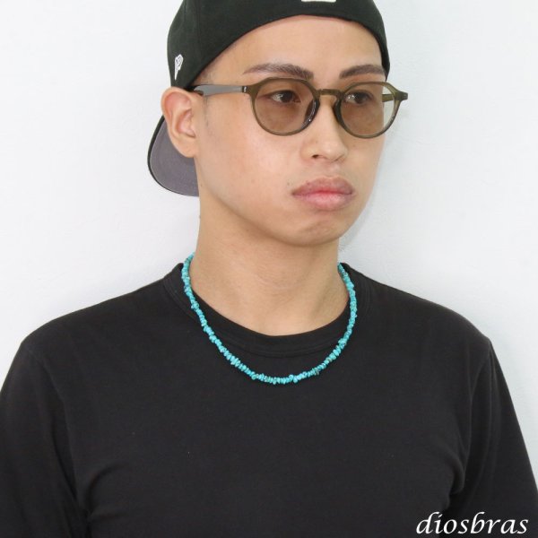 画像2: ターコイズ 馬蹄 ホースシュー フェザー ネックレス　チェーン 天然石 メンズ ネイティブ  羽 ターコイズ シルバー９２５ チェーン さざれ石 メディスンホイール フェザー