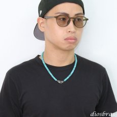 画像8: ターコイズ 馬蹄 ホースシュー フェザー ネックレス　チェーン 天然石 メンズ ネイティブ  羽 ターコイズ シルバー９２５ チェーン さざれ石 メディスンホイール フェザー (8)