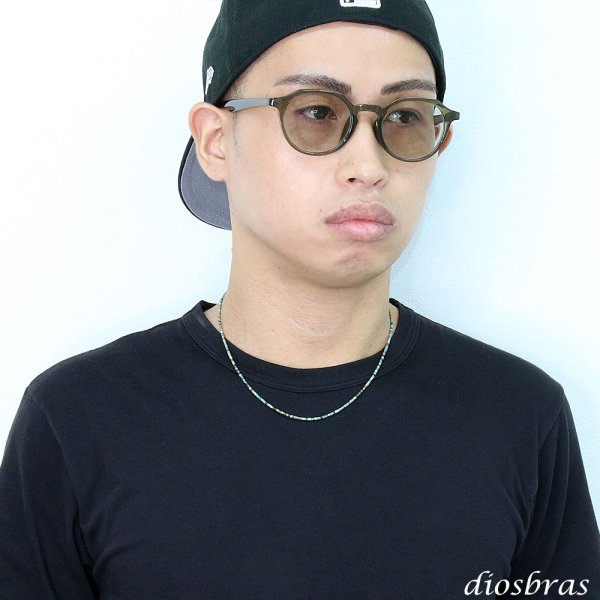 画像2: ターコイズ Tバー 極細1.7mm ネックレス　チェーン 天然石 メンズ ネイティブ  ターコイズ シルバー９２５ チェーン さざれ石 シンプル