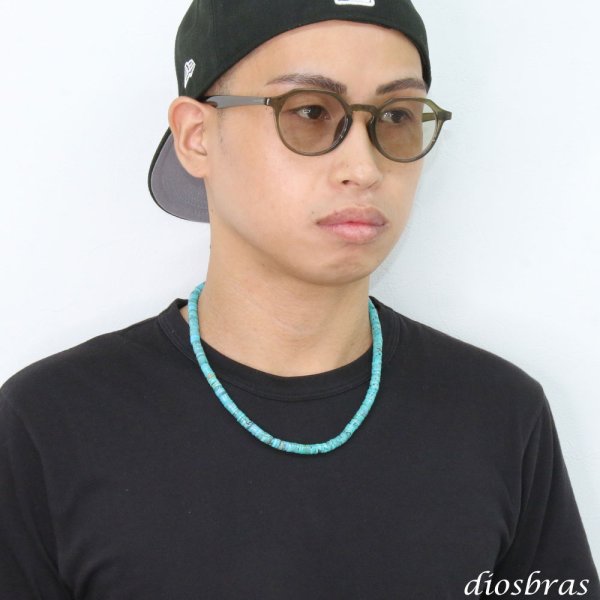 画像2: ターコイズ 馬蹄 ホースシュー フェザー ネックレス　チェーン 天然石 メンズ ネイティブ  羽 ターコイズ シルバー９２５ チェーン さざれ石 メディスンホイール フェザー