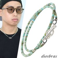 ターコイズ Tバー 極細2.8mm ネックレス　チェーン 天然石 メンズ ネイティブ  ターコイズ シルバー９２５ チェーン さざれ石 シンプル