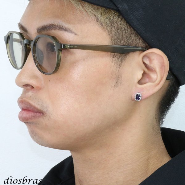 画像3: アメジスト ピアス 本物シルバー925  クロス 十字架 アラベスク ピアス 片方 パワーストーン ピアス片耳 片方販売ピアス メンズ レディース