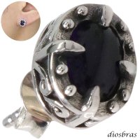 アメジスト ピアス 本物シルバー925  クロス 十字架 アラベスク ピアス 片方 パワーストーン ピアス片耳 片方販売ピアス メンズ レディース