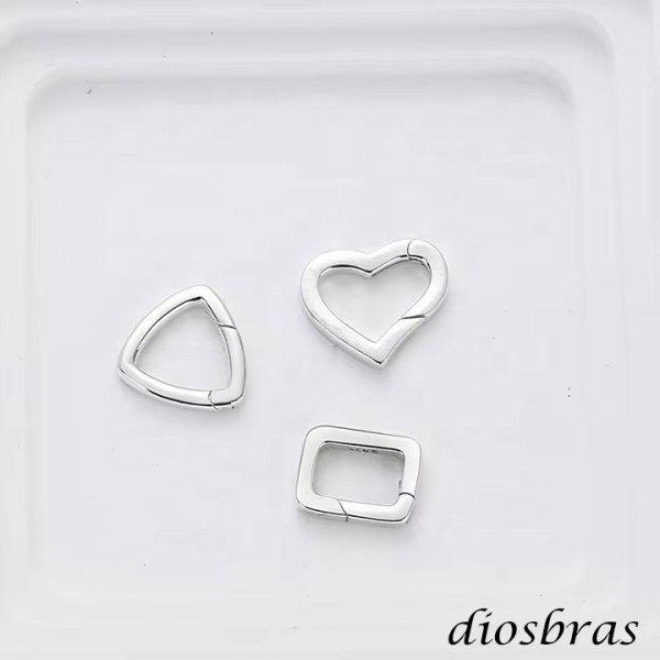 画像3: キーリング キーホルダー ファニー カラビナ 丸カン ハート 三角 トライアングル 楕円 スクエア 四角 丸型 カラビナ サークル  マルカン１個売り 極太ビーズ シルバー シルバー925 ビーズ アクセサリー ハンドメイド パーツ  線径2 5mm 直径17mm×9mm   スターリングシルバー