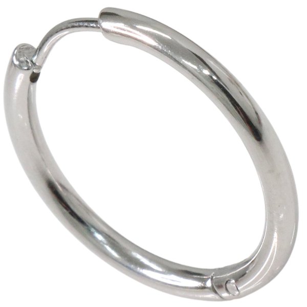 画像6: ステンレス フープピアス シルバー 銀 金属アレルギー対応 光沢 メタル素材 ゴールド 金 シンプル 小さめ フープ ループ リング 輪っか ピアス アクセサリー メンズ レディース 中折れ式 20mm  メール便なら送料無料