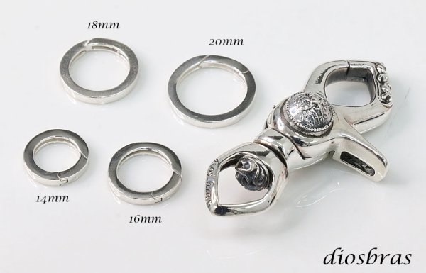 画像2: キーリング キーホルダーの接続に丸カン 楕円 丸型 カラビナ サークル  マルカン１個売り 極太ビーズ シルバー シルバー925 ビーズ アクセサリー ハンドメイド パーツ  線径2 5mm 直径17mm×9mm   スターリングシルバー