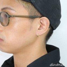 画像3: ステンレス フープピアス ゴールド ライン 金属アレルギー対応 メタル素材 シンプル 小さめ フープ ループ リング 輪っか ピアス ゴールド メンズ アクセサリー レディース 中折れ式 10mm (3)