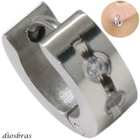 ステンレス フープピアス ジルコニア シルバー 金属アレルギー対応 メタル素材 シンプル 小さめ フープ ループ リング 輪っか ピアス アクセサリー メンズ レディース 中折れ式 10mm