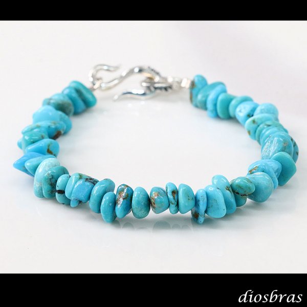 画像3: diosbras-ディオブラス ターコイズ 馬蹄 ホースシュー フェザー ブレスレット ブレス メンズ ネイティブ  羽 ターコイズ オニキス シルバー９２５ チェーン さざれ石 メディスンホイール フェザー
