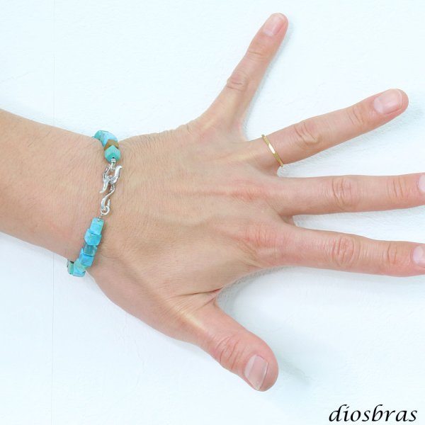 画像8: diosbras-ディオブラス ターコイズ 馬蹄 ホースシュー フェザー ブレスレット ブレス メンズ ネイティブ  羽 ターコイズ オニキス シルバー９２５ チェーン さざれ石 メディスンホイール フェザー