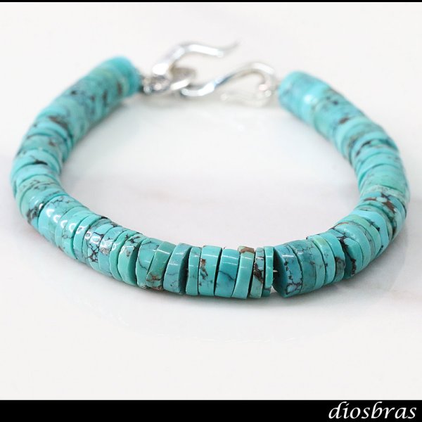画像3: diosbras-ディオブラス ターコイズ 馬蹄 ホースシュー フェザー ブレスレット ブレス メンズ ネイティブ  羽 ターコイズ オニキス シルバー９２５ チェーン さざれ石 メディスンホイール フェザー