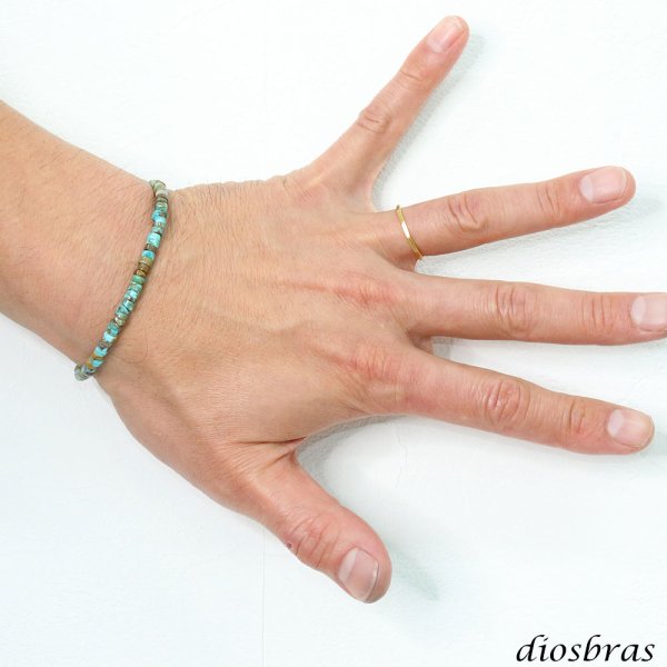 画像2: diosbras-ディオブラス ターコイズ 馬蹄 ホースシュー フェザー ブレスレット ブレス メンズ ネイティブ  羽 ターコイズ オニキス シルバー９２５ チェーン さざれ石 メディスンホイール フェザー