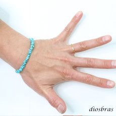 画像2: diosbras-ディオブラス ターコイズ 馬蹄 ホースシュー フェザー ブレスレット ブレス メンズ ネイティブ  羽 ターコイズ オニキス シルバー９２５ チェーン さざれ石 メディスンホイール フェザー (2)