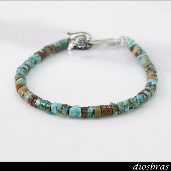 画像3: diosbras-ディオブラス ターコイズ 馬蹄 ホースシュー フェザー ブレスレット ブレス メンズ ネイティブ  羽 ターコイズ オニキス シルバー９２５ チェーン さざれ石 メディスンホイール フェザー