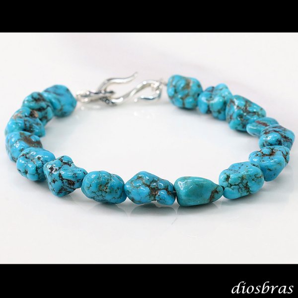 画像3: diosbras-ディオブラス ターコイズ 馬蹄 ホースシュー フェザー ブレスレット ブレス メンズ ネイティブ  羽 ターコイズ オニキス シルバー９２５ チェーン さざれ石 メディスンホイール フェザー