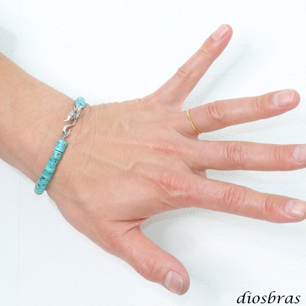 画像8: diosbras-ディオブラス ターコイズ 馬蹄 ホースシュー フェザー ブレスレット ブレス メンズ ネイティブ  羽 ターコイズ オニキス シルバー９２５ チェーン さざれ石 メディスンホイール フェザー