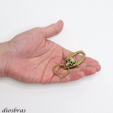 画像3: キーホルダー キーフック キーチェーン ゴールド  スカル ドクロ 骸骨 髑髏  真鍮  ブラス  キーホルダー (3)