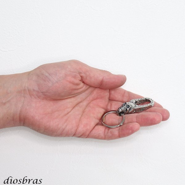 画像3: キーホルダー キーフック キーチェーン  シルバー  スカル ドクロ 骸骨 髑髏   亜鉛合金製 キーホルダー