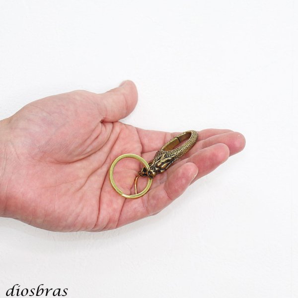 画像3: キーホルダー キーフック キーチェーン ゴールド  ドラゴン 龍 竜  真鍮  ブラス  キーホルダー