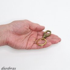画像3: キーホルダー キーフック キーチェーン ゴールド  イーグル フェザー スカル ドクロ 骸骨 髑髏  真鍮  ブラス  キーホルダー (3)