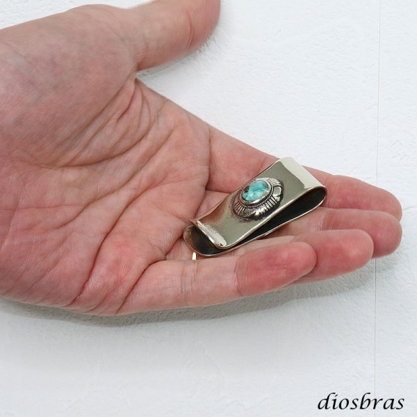 画像3: マネークリップ ターコイズ ナバホ プレーン 金 マネークリップ 財布 シンプル ジュエリー ウォレット マネークリップ  メンズ レディース 男女兼用 メダル シルバー９２５ 真鍮製 メール便送料無料