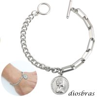 ブレスレット マンテル ステンレス エリザベスコイン  316L サージカルステンレス プレーン ステンレスブレスレット  シルバーブレスレット ゴールド シルバー 喜平　長あずき　小豆チェーン   メンズ レディース  シルバー　シルバー925