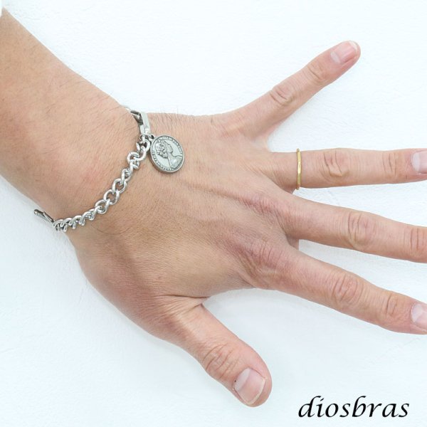 画像6: ブレスレット マンテル ステンレス エリザベスコイン  316L サージカルステンレス プレーン ステンレスブレスレット  シルバーブレスレット ゴールド シルバー 喜平　長あずき　小豆チェーン   メンズ レディース  シルバー　シルバー925