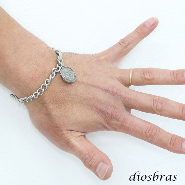 画像7: ブレスレット マンテル ステンレス エリザベスコイン  316L サージカルステンレス プレーン ステンレスブレスレット  シルバーブレスレット ゴールド シルバー 喜平　長あずき　小豆チェーン   メンズ レディース  シルバー　シルバー925