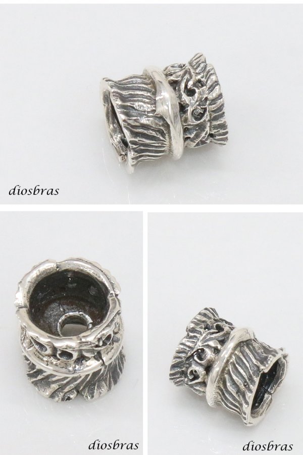 画像2: フェザー アラベスク ビーズ シルバー シルバー925 ビーズ アクセサリー ハンドメイド パーツ イーグル 羽根 フェザー アラベスク トライバル 唐草 縦9.5mm 直径8,7mm 穴径3mm  メール便全国送料無料