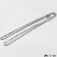 画像2: 喜平 ステンレス サージカルステンレス アレルギーフリー シルバーチェーン シルバー アジャスター付き チェーン アンカーチェーン 幅3mm 52cm ネックレス チェーン  鎖 首飾り ギフト  チェーン シルバーネックレスチェーン あずきチェーン (2)
