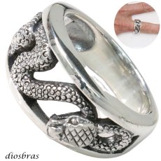 画像1: シルバーリング  スネーク リング  シルバーアクセサリー ジルコニア リング 蛇 ヘビ シルバーアクセサリー メンズ シルバーリング 指輪 シルバー925 メンズアクセサリー 大きいサイズ メール便なら全国送料無料 (1)