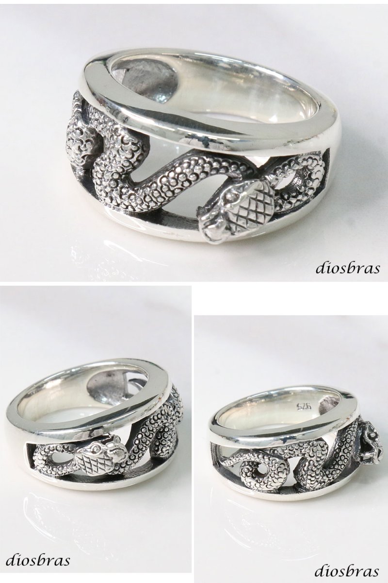 画像2: シルバーリング  スネーク リング  シルバーアクセサリー ジルコニア リング 蛇 ヘビ シルバーアクセサリー メンズ シルバーリング 指輪 シルバー925 メンズアクセサリー 大きいサイズ メール便なら全国送料無料 (2)