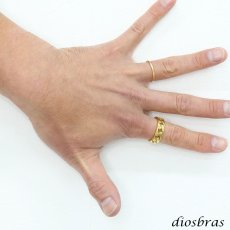 画像2: ステンレス  リング チェーン　喜平 リング シルバー 金属アレルギー対応 光沢 ゴールド 金 リング アクセサリー メンズ レディース (2)