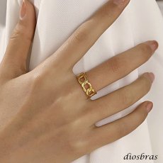 画像9: ステンレス  リング チェーン フリーサイズ 喜平 リング シルバー 金属アレルギー対応 光沢 ゴールド 金 リング アクセサリー メンズ レディース (9)