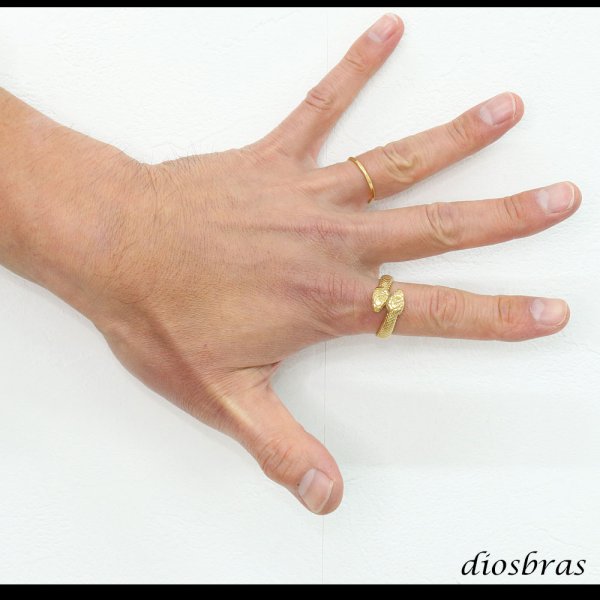 画像5: ステンレス  スネーク 蛇 リング チェーン リング シルバー 金属アレルギー対応 光沢 ゴールド 金 リング アクセサリー メンズ レディース