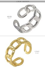 画像3: ステンレス  リング チェーン フリーサイズ 喜平 リング シルバー 金属アレルギー対応 光沢 ゴールド 金 リング アクセサリー メンズ レディース (3)