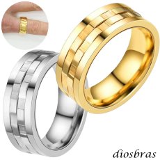 画像1: ステンレス  リング 回転式 スピナーリング シルバー 金属アレルギー対応 光沢 ゴールド 金 リング アクセサリー メンズ レディース (1)