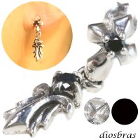 【メンズピアス】ドロップピアス【シルバーアクセサリー】【シルバーピアス】　アラベスク　ドロップピアス　●単品売り（片耳）■シャープでキレイな横顔に！【レディース メンズ｜アクセサリー｜ピアス｜クロス・十字架｜フレア・ 】