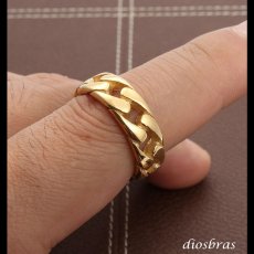画像5: ステンレス  リング チェーン　喜平 リング シルバー 金属アレルギー対応 光沢 ゴールド 金 リング アクセサリー メンズ レディース (5)