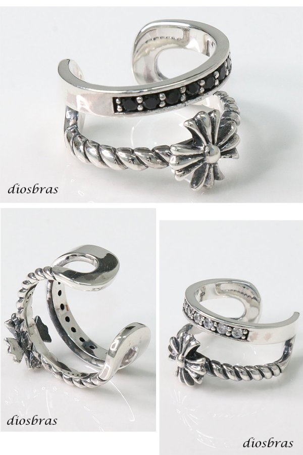 画像4: クロス フリーサイズ リング　シルバー925 シルバーリング  メンズ クロス 十字架 ジルコニア ブラック ホワイト シンプルクロス 極小 スターリングシルバー ゴシック 指輪 ring silver925 銀 シルバーアクセサリー 男性 女性 レディース 極小 シンプル ピンキー