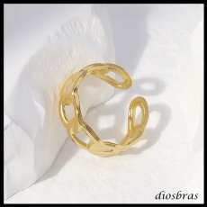 画像4: ステンレス  リング チェーン フリーサイズ 喜平 リング シルバー 金属アレルギー対応 光沢 ゴールド 金 リング アクセサリー メンズ レディース (4)