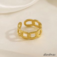 画像8: ステンレス  リング チェーン フリーサイズ 喜平 リング シルバー 金属アレルギー対応 光沢 ゴールド 金 リング アクセサリー メンズ レディース (8)