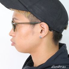 画像3: クロス ボール ピアス シルバー９２５ 十字架 片方ピアス メンズ レディース 極小クロス メール便限定送料無料 (3)